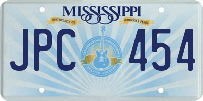 MS license plate JPC454