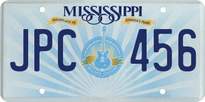 MS license plate JPC456