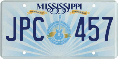 MS license plate JPC457