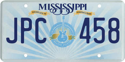 MS license plate JPC458