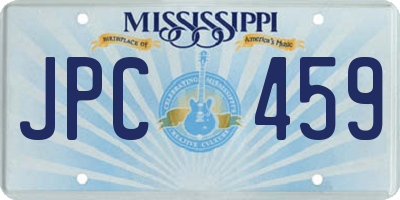 MS license plate JPC459