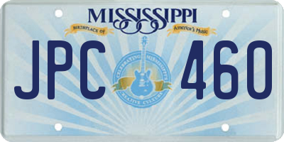 MS license plate JPC460