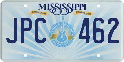 MS license plate JPC462