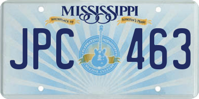 MS license plate JPC463
