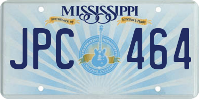 MS license plate JPC464