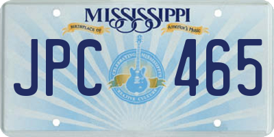 MS license plate JPC465