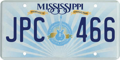 MS license plate JPC466