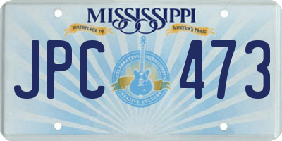 MS license plate JPC473