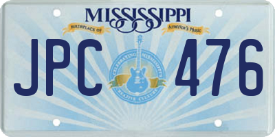 MS license plate JPC476