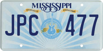 MS license plate JPC477