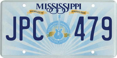 MS license plate JPC479