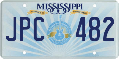 MS license plate JPC482