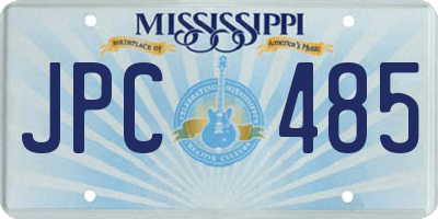 MS license plate JPC485
