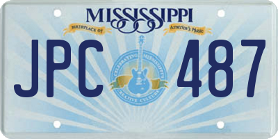 MS license plate JPC487