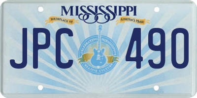 MS license plate JPC490