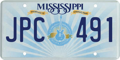 MS license plate JPC491