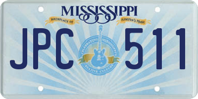 MS license plate JPC511
