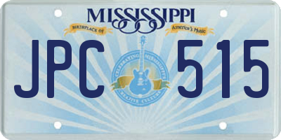 MS license plate JPC515
