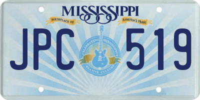 MS license plate JPC519