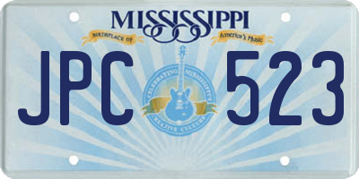 MS license plate JPC523
