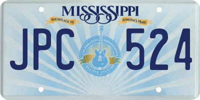 MS license plate JPC524