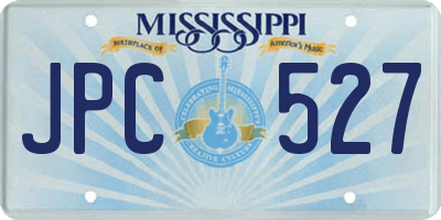 MS license plate JPC527