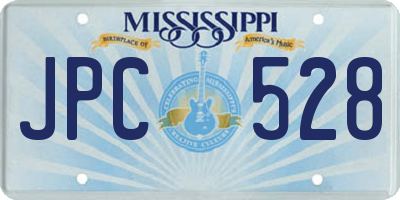 MS license plate JPC528