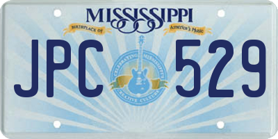 MS license plate JPC529