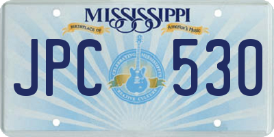 MS license plate JPC530