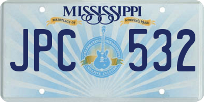 MS license plate JPC532