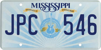 MS license plate JPC546