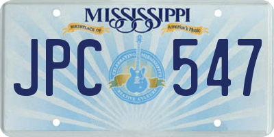 MS license plate JPC547