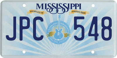 MS license plate JPC548