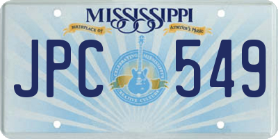 MS license plate JPC549