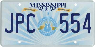 MS license plate JPC554
