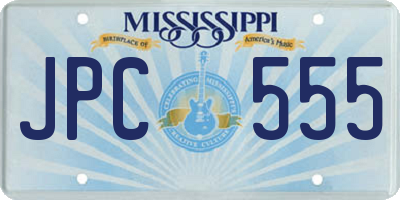MS license plate JPC555