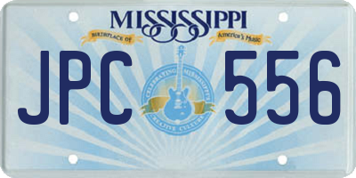 MS license plate JPC556