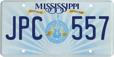 MS license plate JPC557