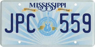 MS license plate JPC559