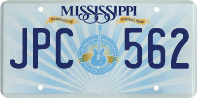 MS license plate JPC562