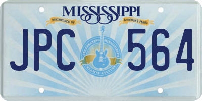 MS license plate JPC564