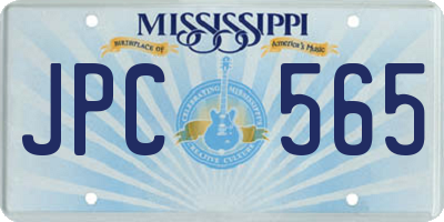 MS license plate JPC565