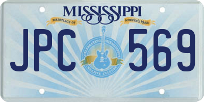 MS license plate JPC569