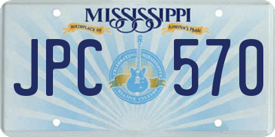 MS license plate JPC570