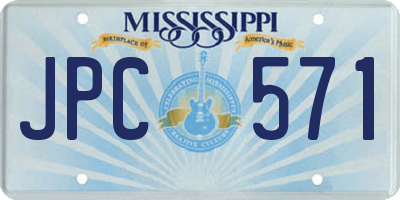 MS license plate JPC571