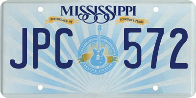 MS license plate JPC572