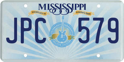 MS license plate JPC579