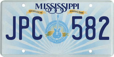 MS license plate JPC582