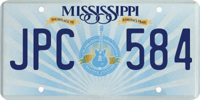MS license plate JPC584
