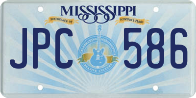 MS license plate JPC586